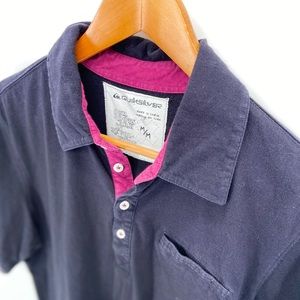 Quicksilver Black Polo with Raspberry Accents